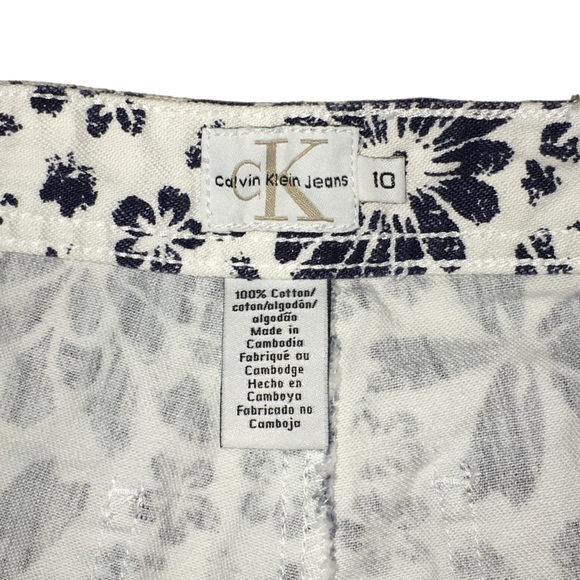 Calvin Klein Jeans Floral Denim Navy White Cropped Jeans - Women’s 10 - Picture 10 of 10